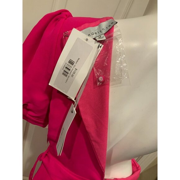 Adelyn Rae Hot Pink Kori Belted Short Sleeve Jumpsuit, Size Medium, NWT! $128 - Picture 11 of 12